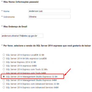 Download do Sql Server Express