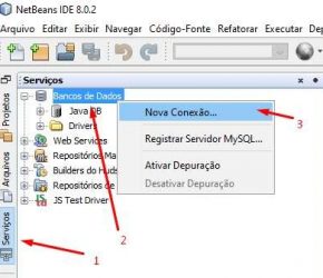 Gerenciar banco de dados pelo NetBeans