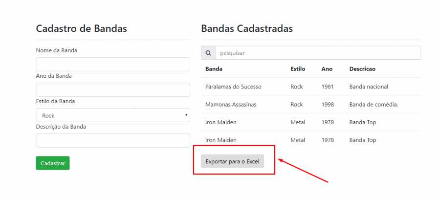 Exemplo de como exportados dados do MySQL para Excel usando PHP e convertendo arquivos CSV para XLS do Excel