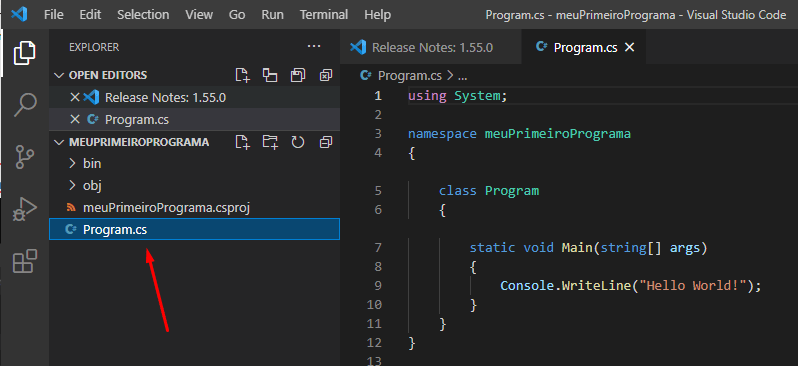 Como editar um projeto no VS Code