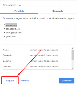 como bloquear cookies do Google