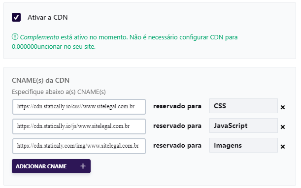 CDN gratuito no WP Rocket