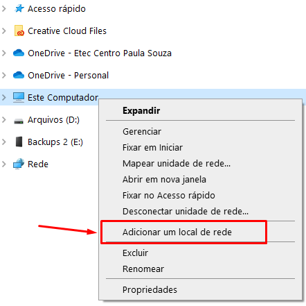 Como Adicionar uma conexão FTP como Local de Rede no Windows