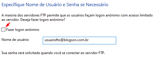 adicionar e configurar usuário de FTP no Windows