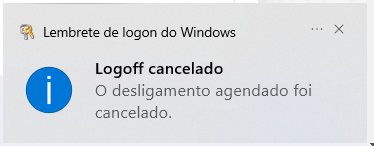 cancelar o agendamento de desligamento do Windows