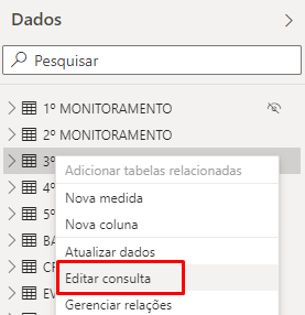 corrigir caminho da fonte de dados no PowerBI