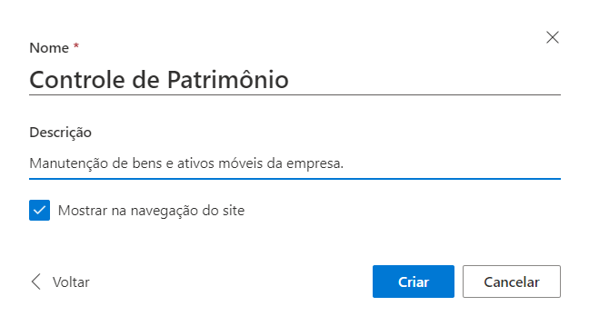 Criando listas no SharePoint